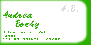 andrea borhy business card